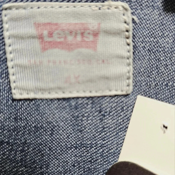 Levi's Jeans Denim Shirt Long Jacket Cotton Washed Blue Lightweight Size 4X - Picture 7 of 11